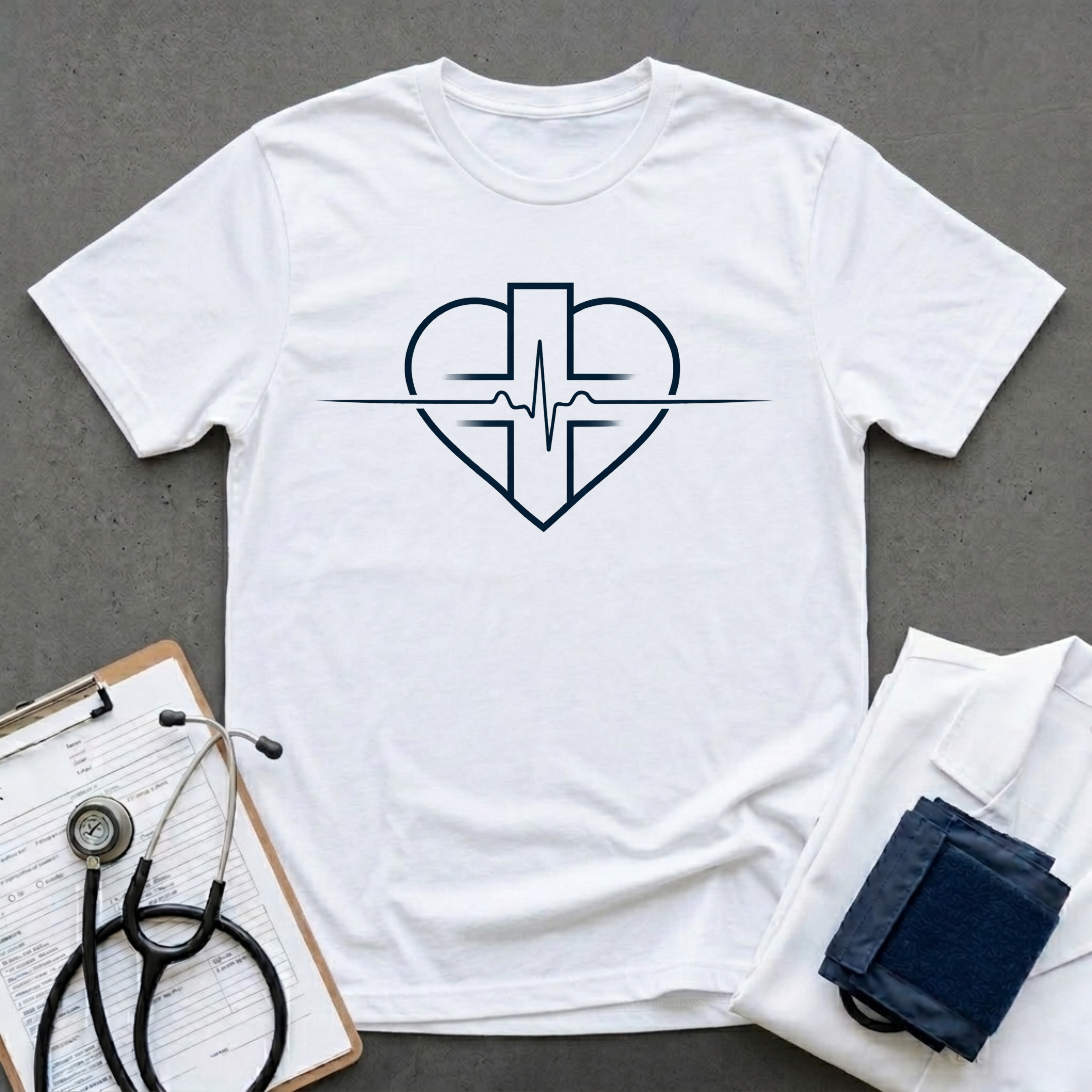 Cross EKG Heart